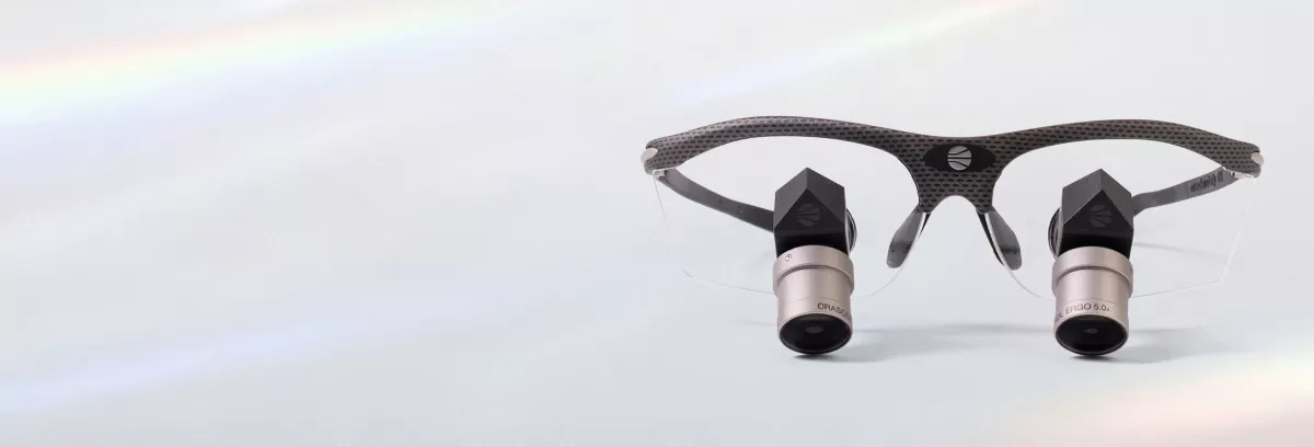 Orascoptic Rydon performance frame in Carbon finish for dental loupes and precision clinical work